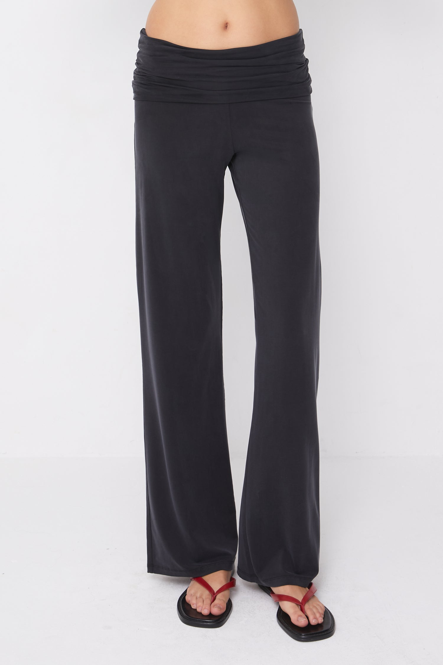 Kylie Fold Over Trousers, Graphite