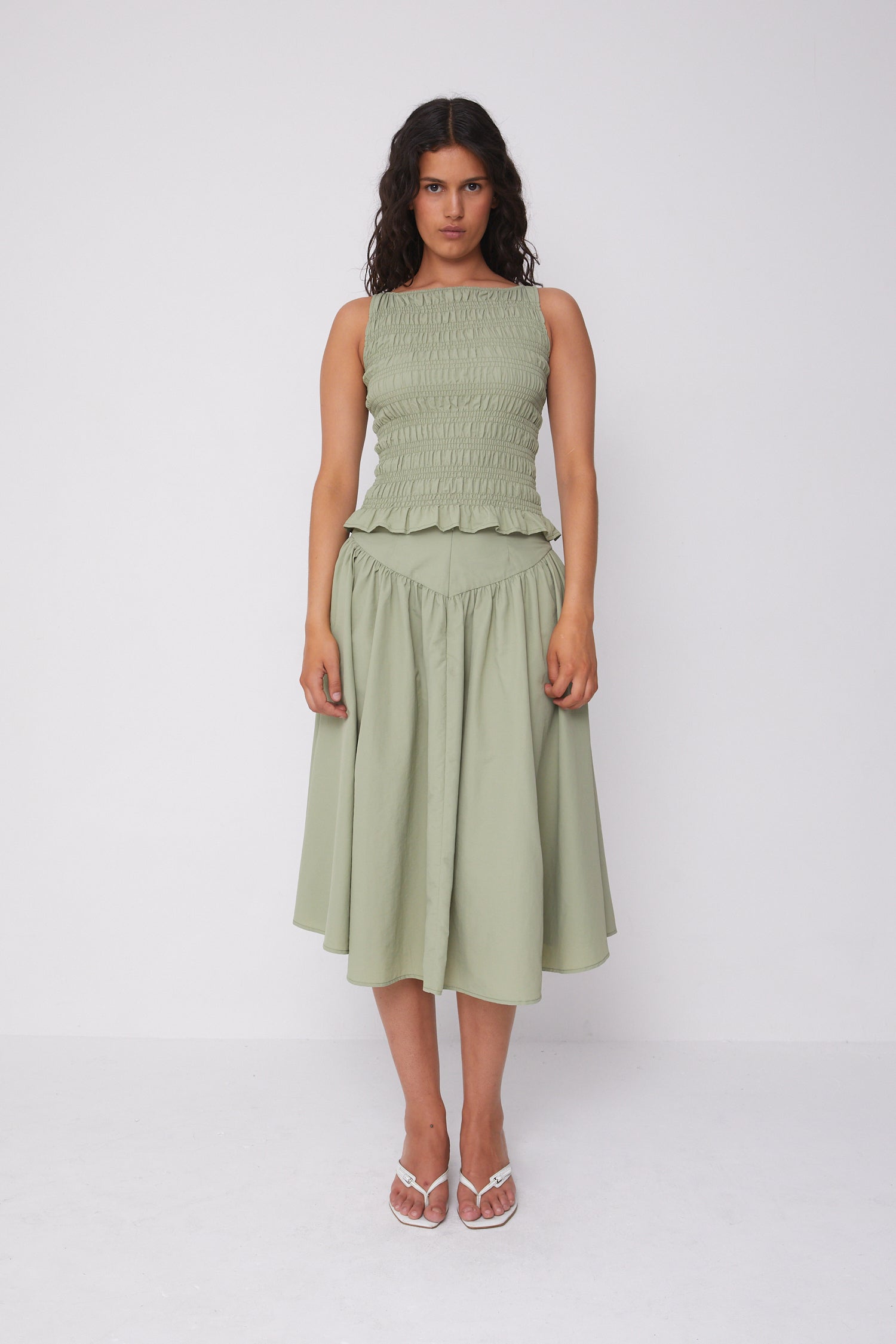 Deba Midi Skirt,  Pistachio