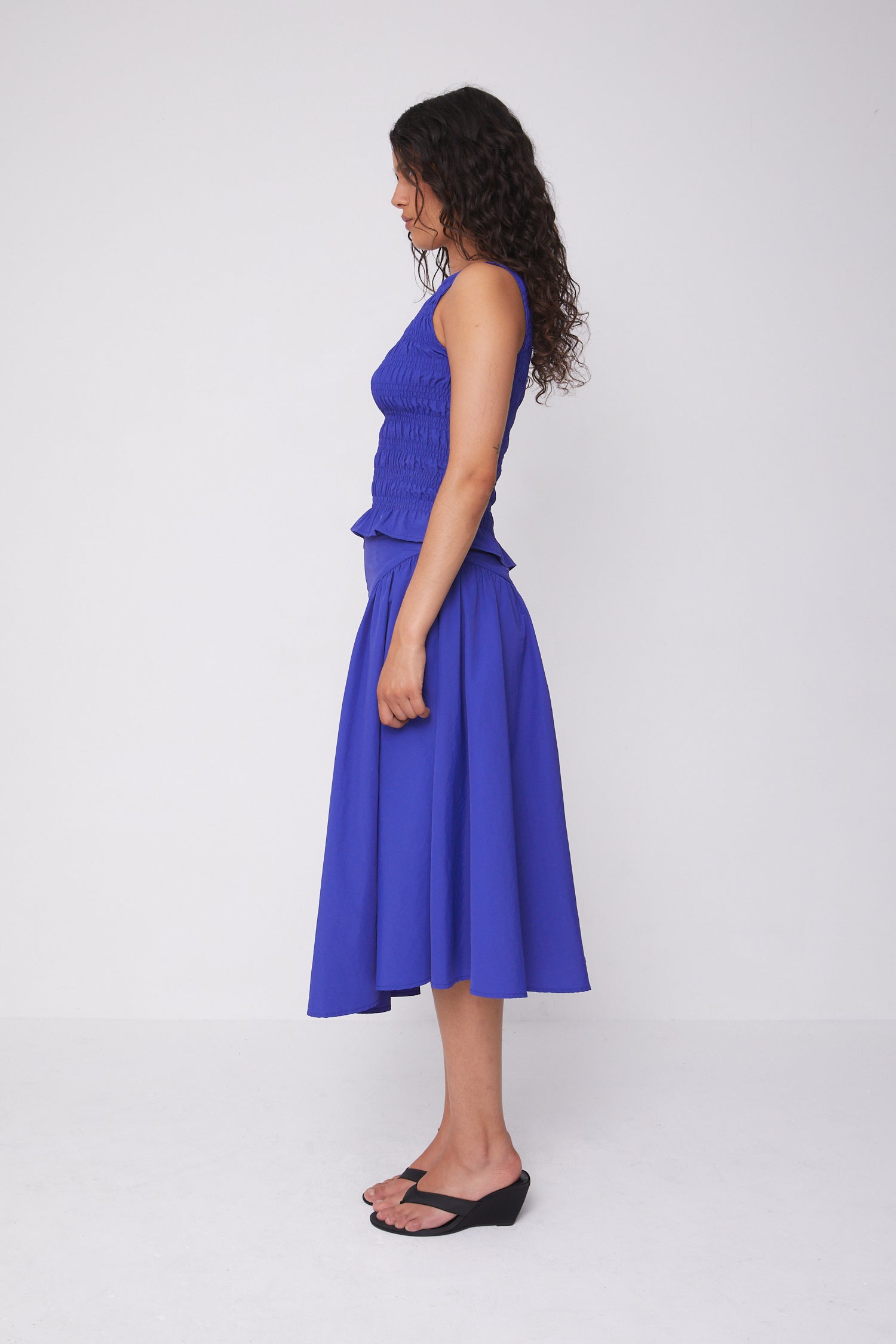 Deba Midi Skirt, Indigo