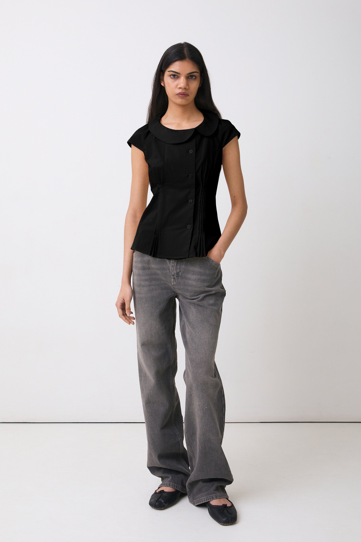 Missy Asymmetric Blouse, Onyx