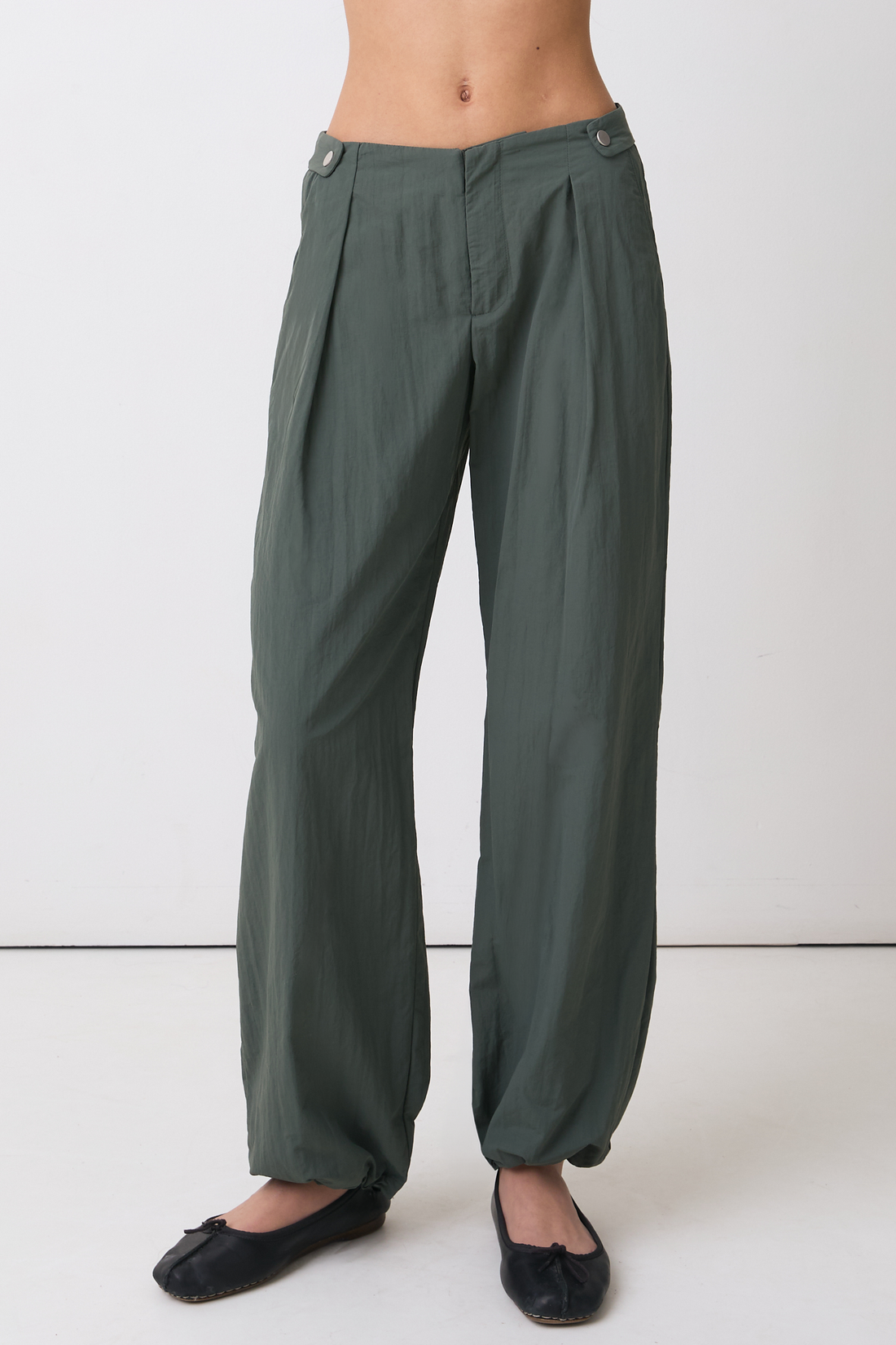 The Lola Drawcord Trousers, Slate Green