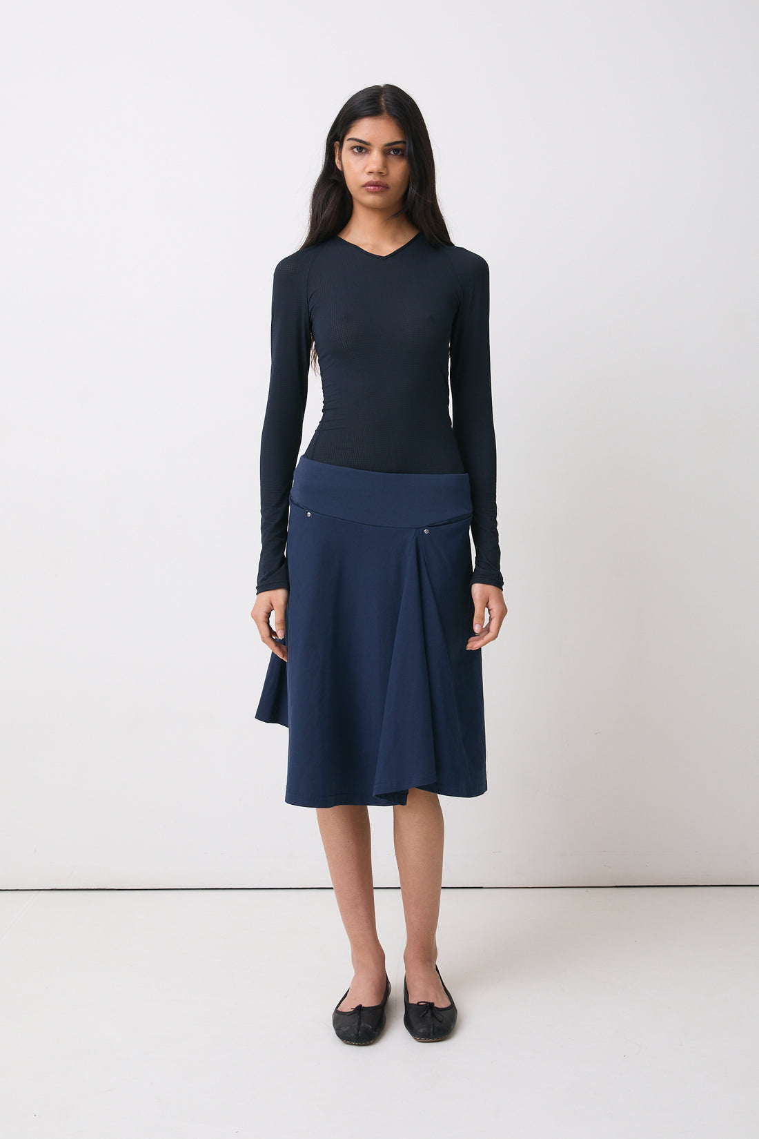 The Joni Midi Skirt, Navy