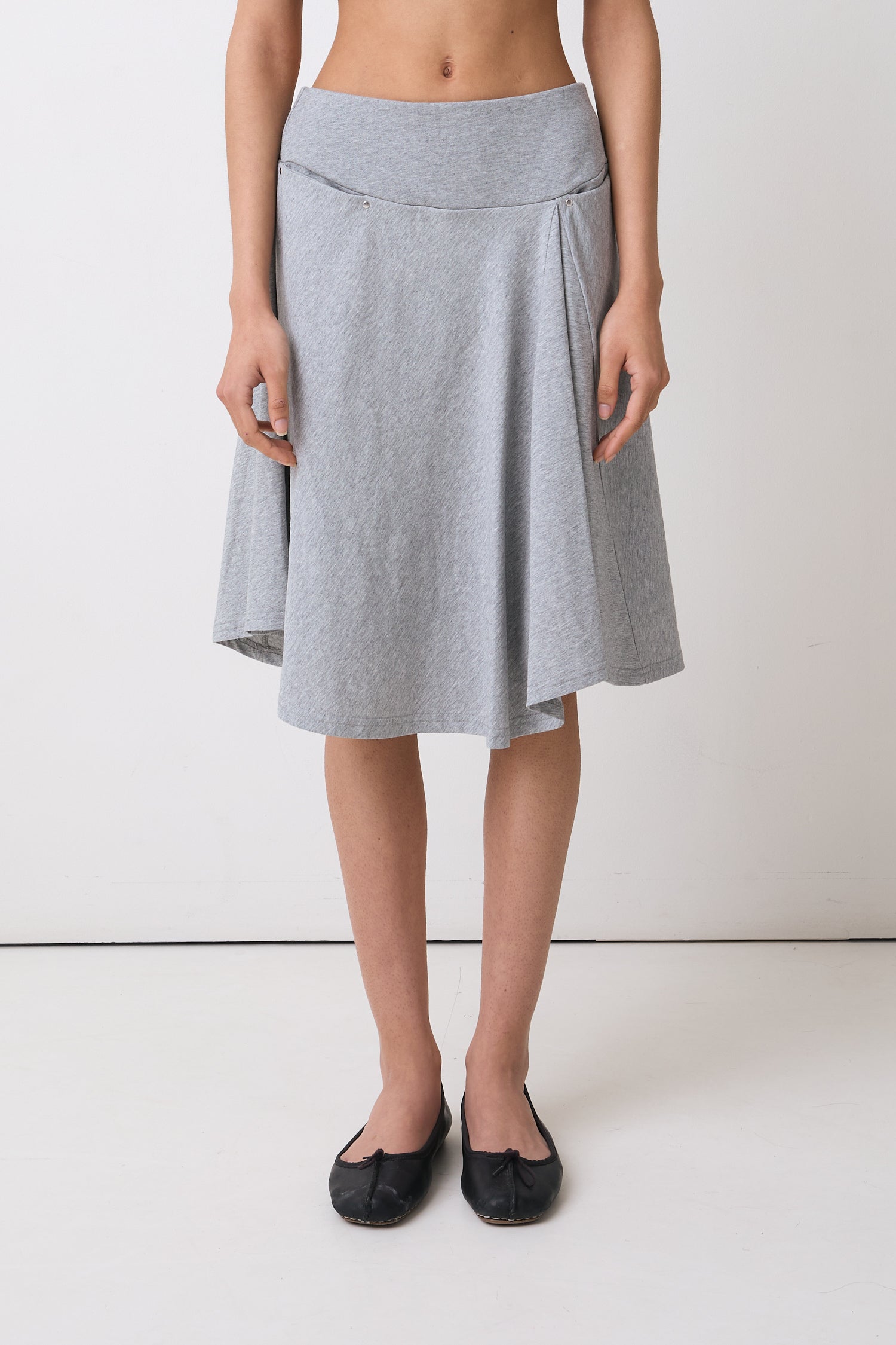 The Joni Midi Skirt, Grey Marl