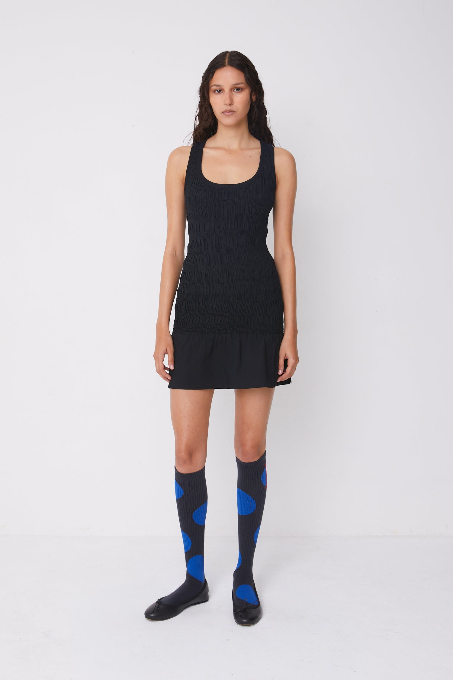 Polka Dot Socks, Blue / Black