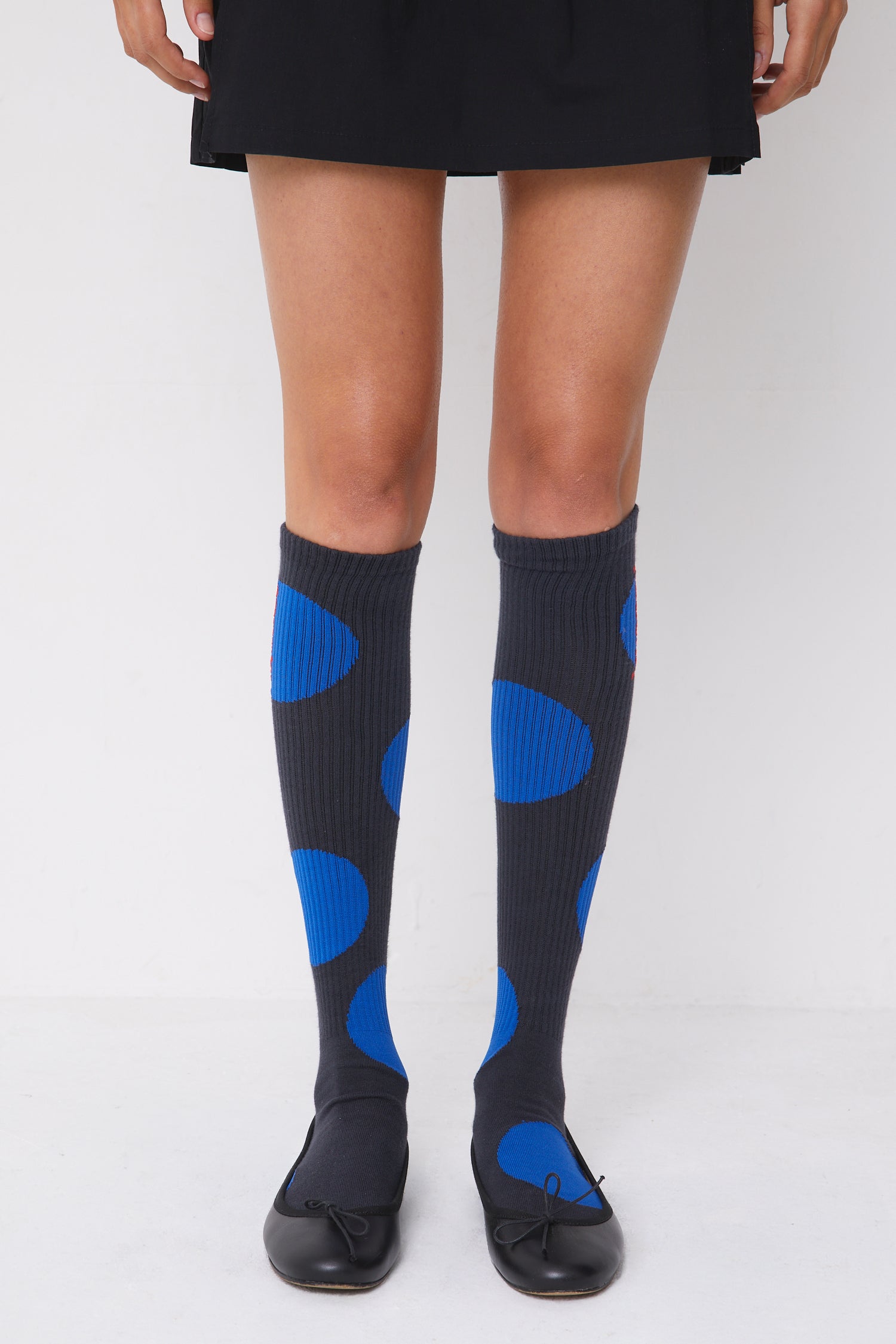 Polka Dot Socks, Blue / Black