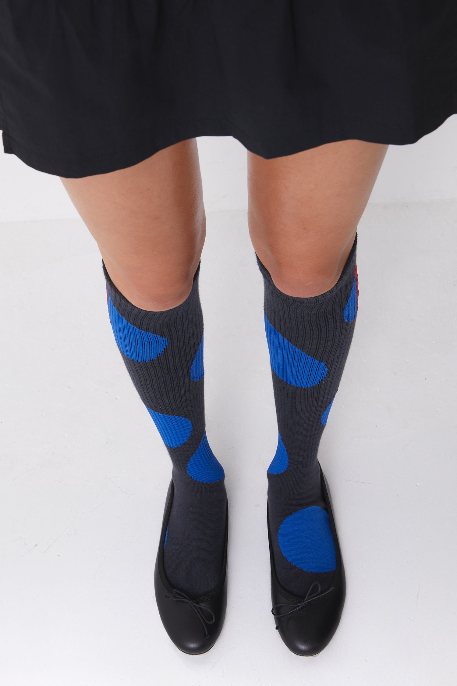Polka Dot Socks, Blue / Black