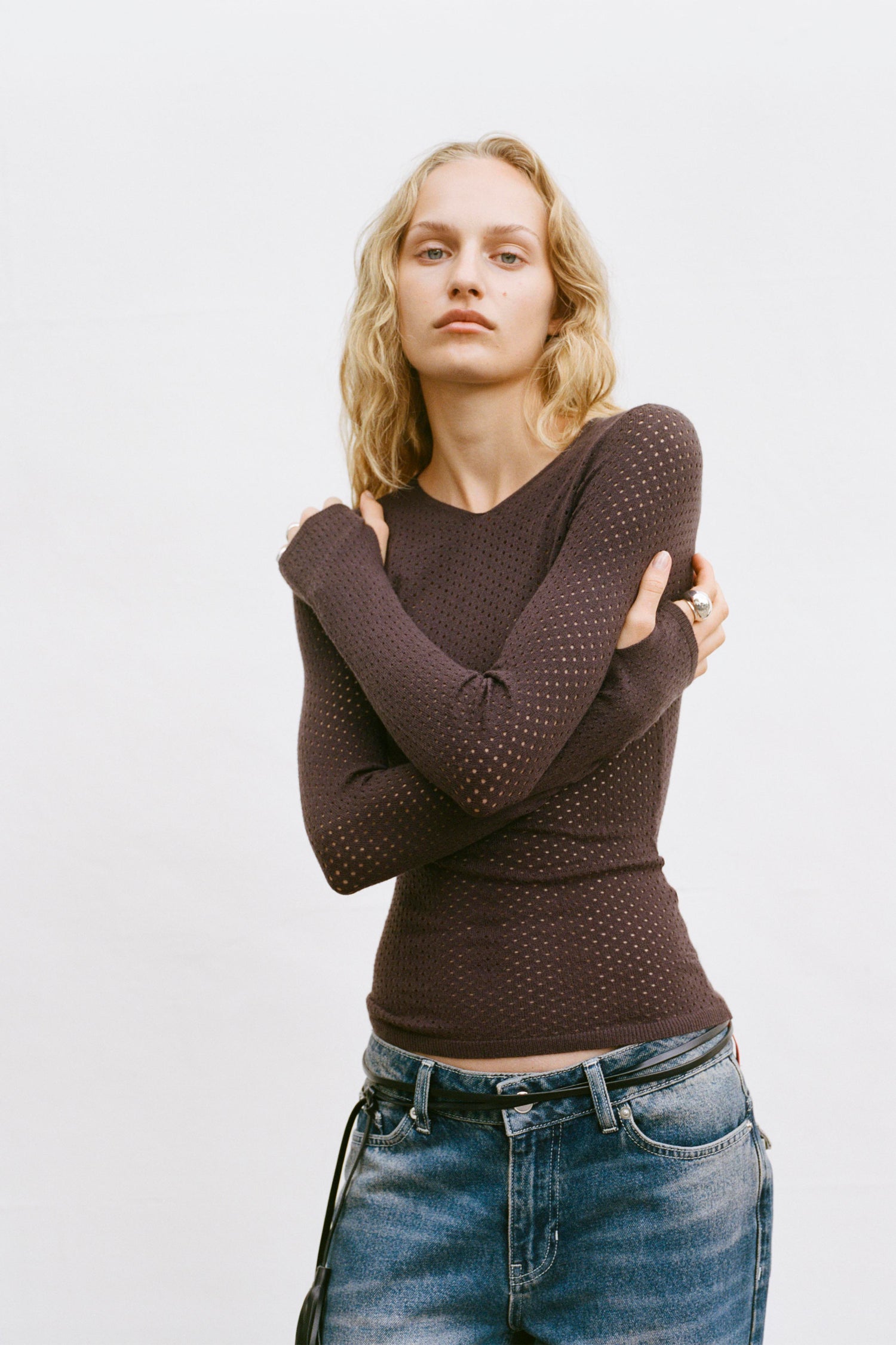 Carly Thermal Knit, Chocolate