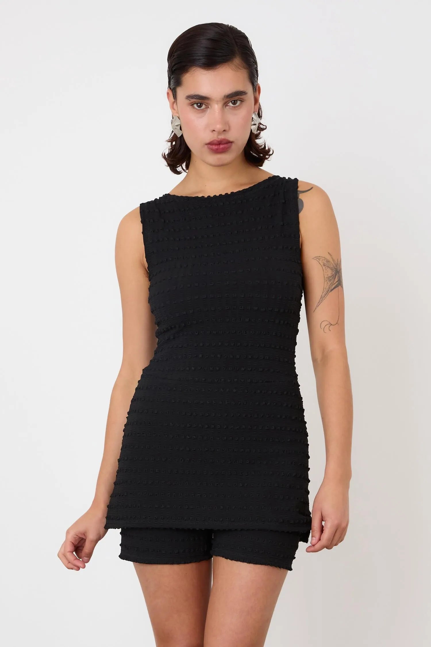 The Cindy Sporty Dress, Black - Peachy Den