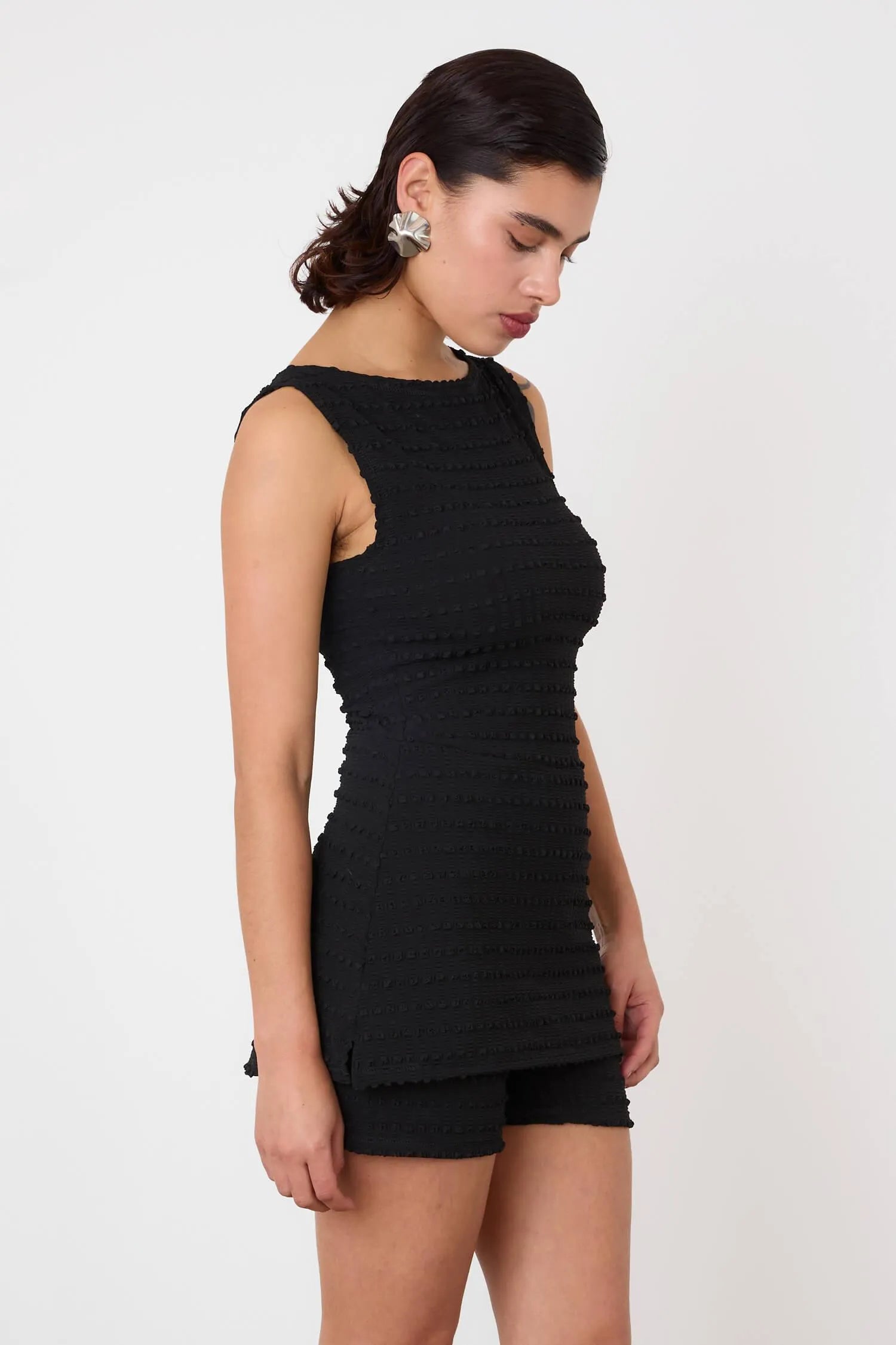 The Cindy Sporty Dress, Black - Peachy Den