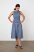 The Deba Midi Skirt, Denim Blue - Peachy Den