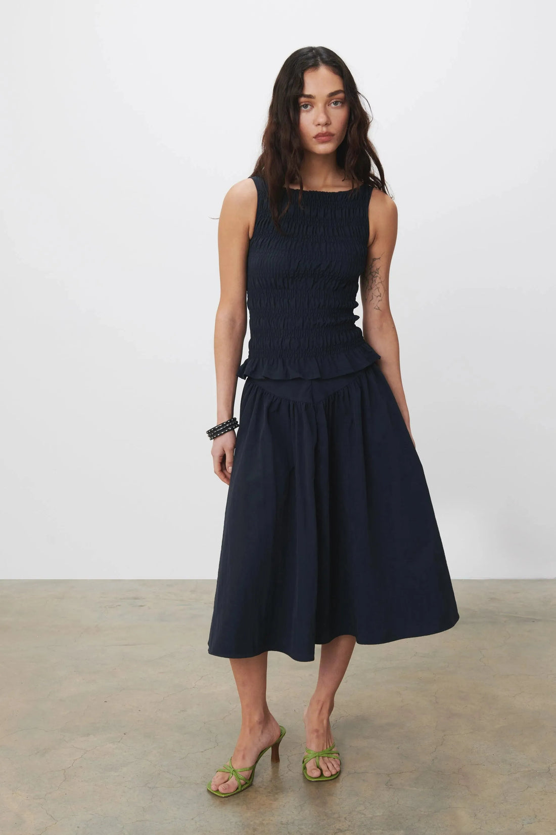 The Deba Midi Skirt, Deep Blue