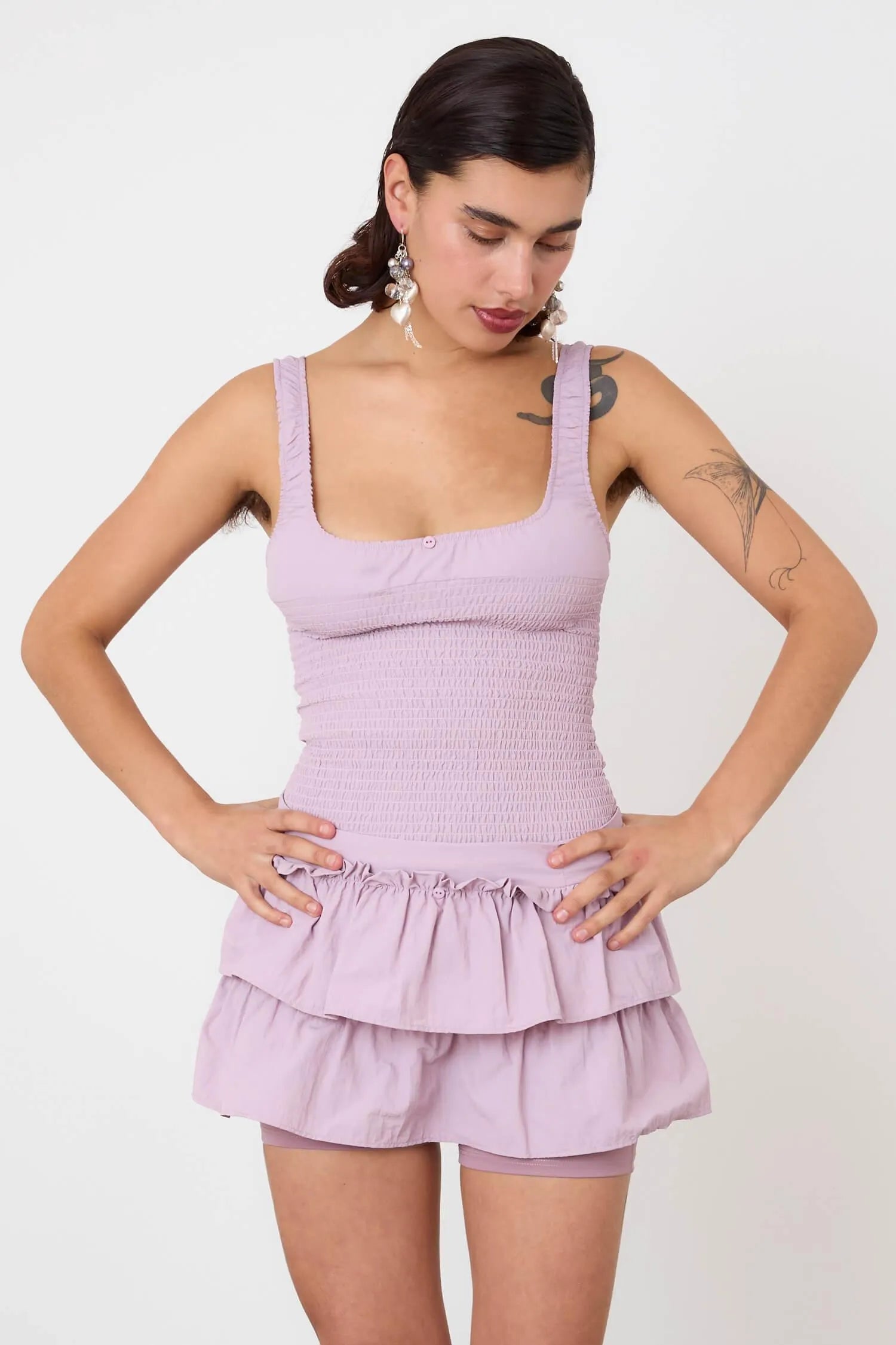 The Deba Ruffle Skort, Rose - Peachy Den