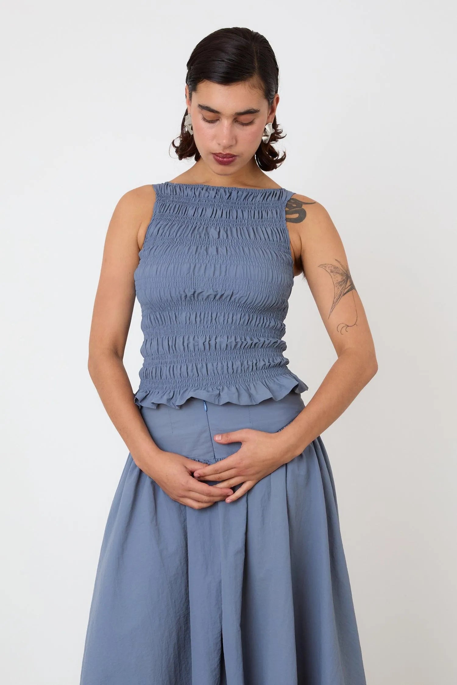 The Deba Top, Denim Blue - Peachy Den