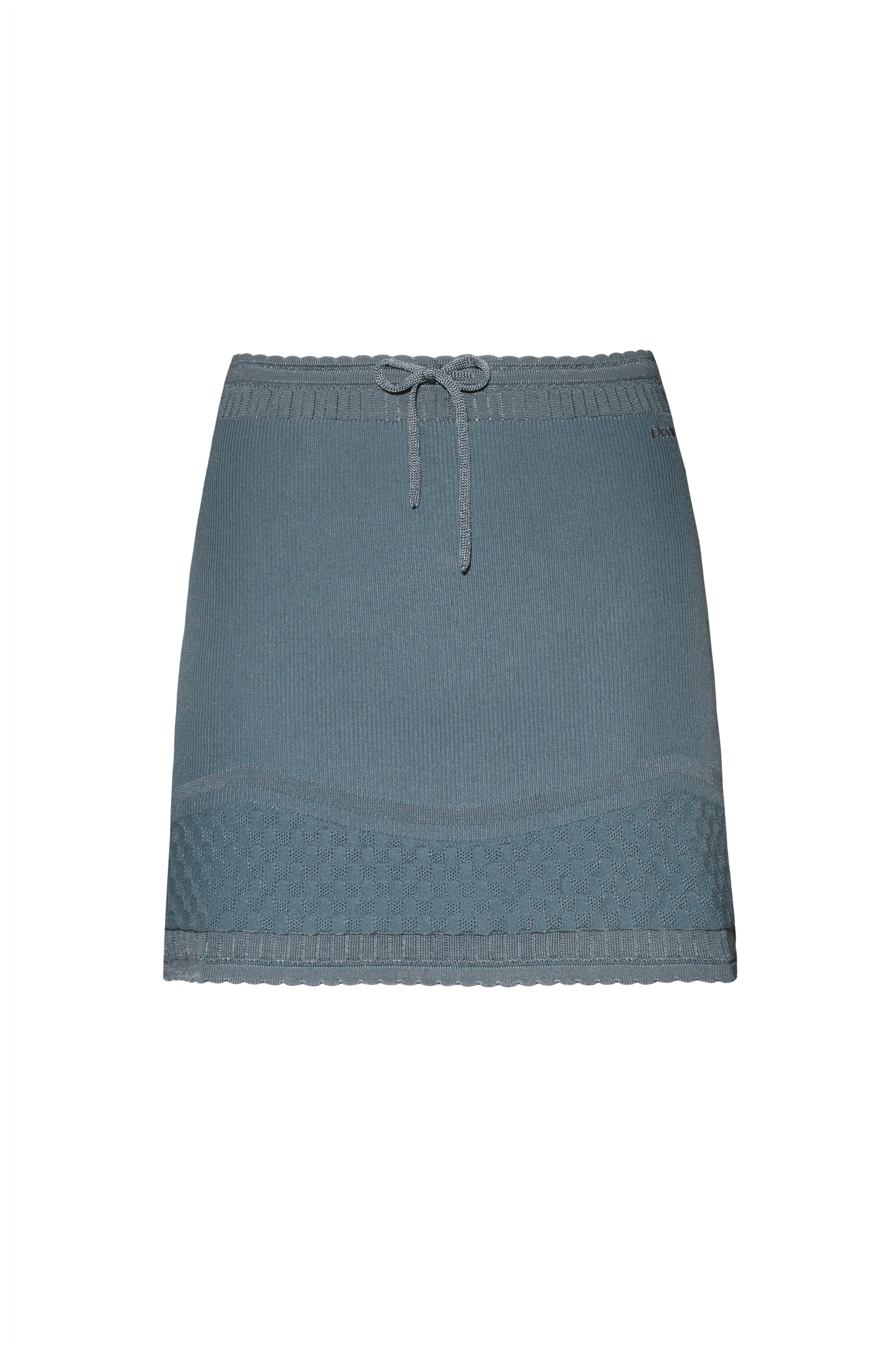 The Elsa Mini Skirt Viscose, Petrol - Peachy Den