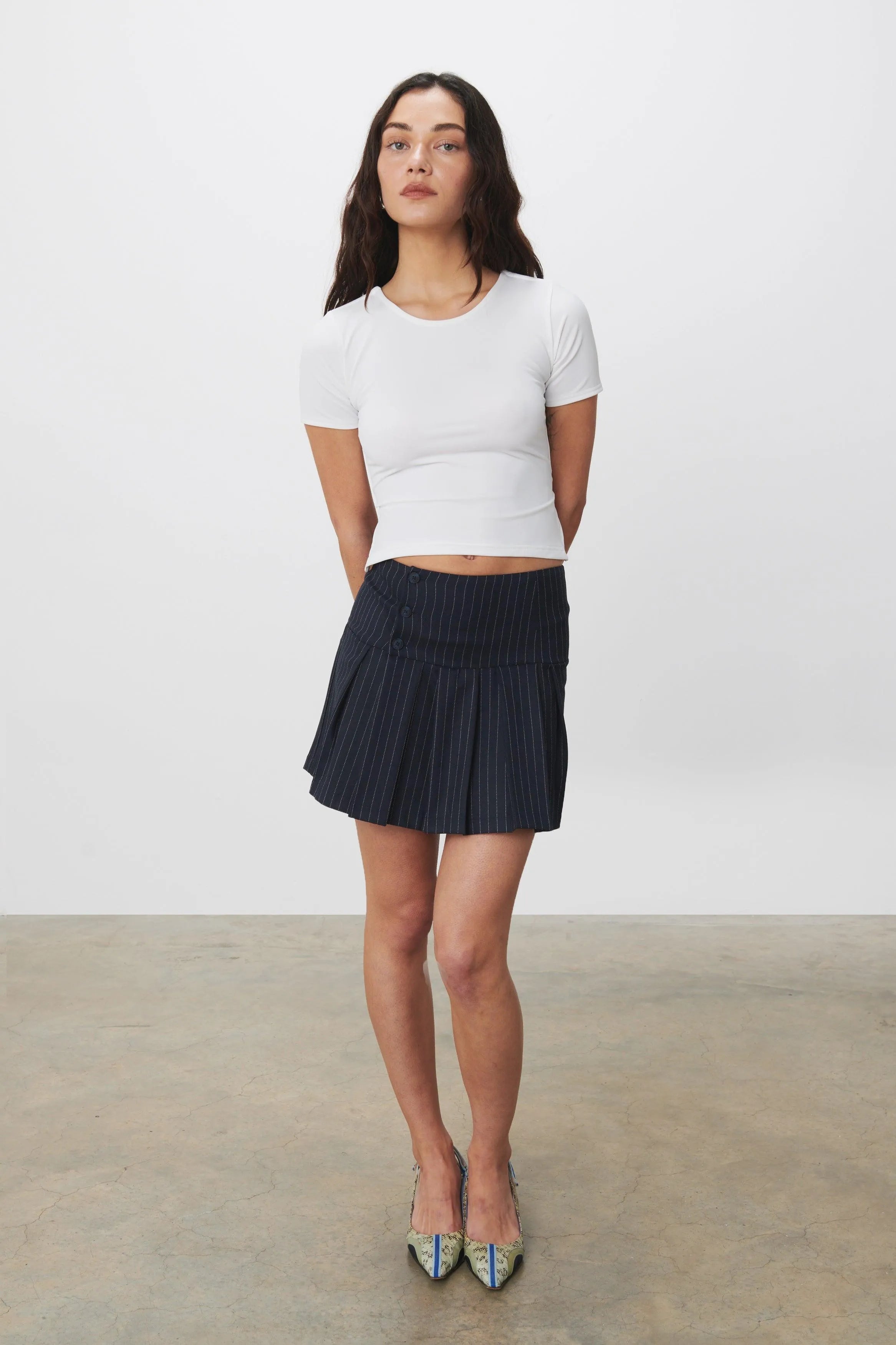 The Mimi Short Sleeve Tee, White - Peachy Den