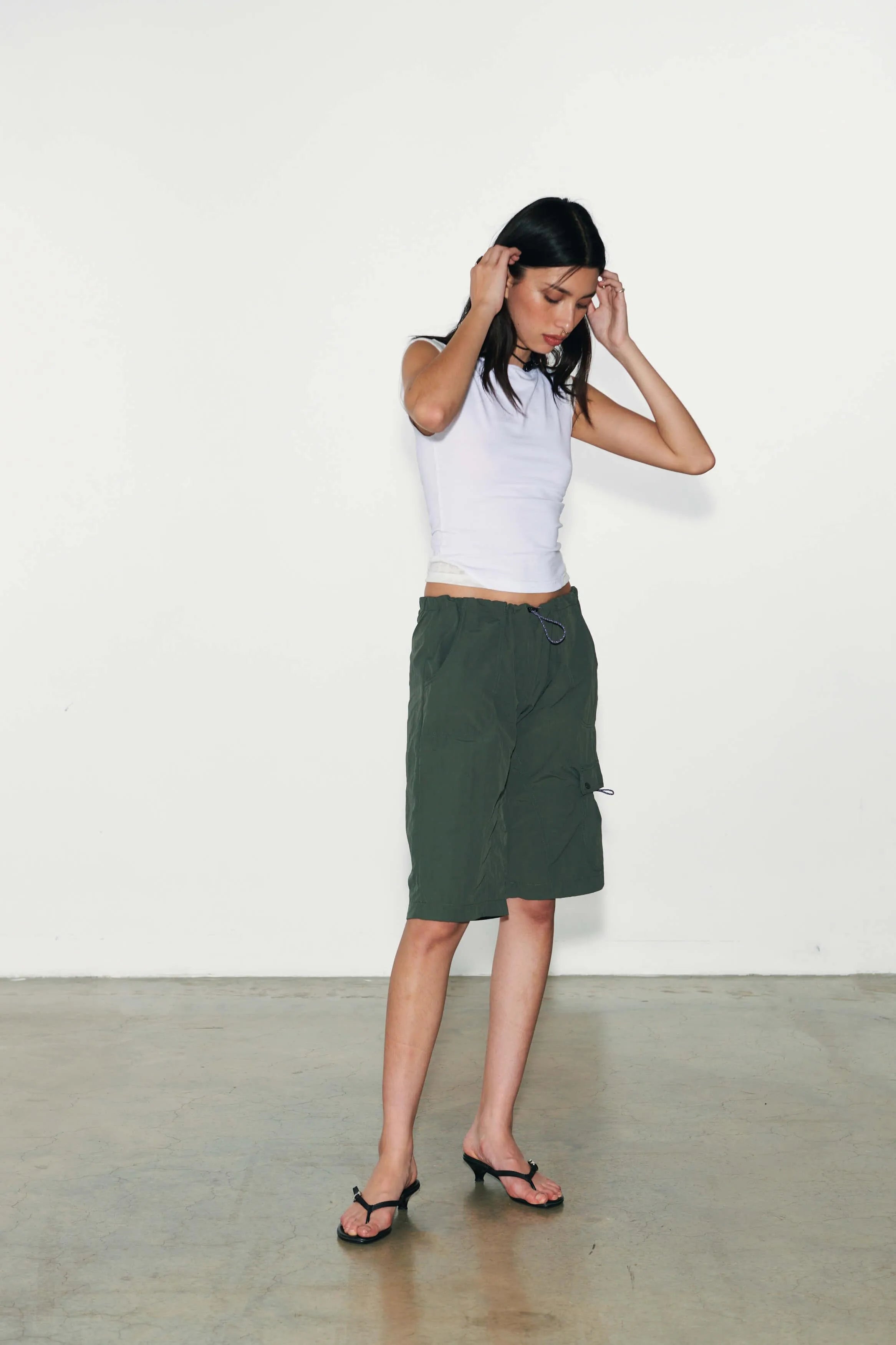 The Mimi Shorts, Slate Green - Peachy Den